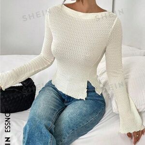 NEW Shein White long sleeved shirt size M